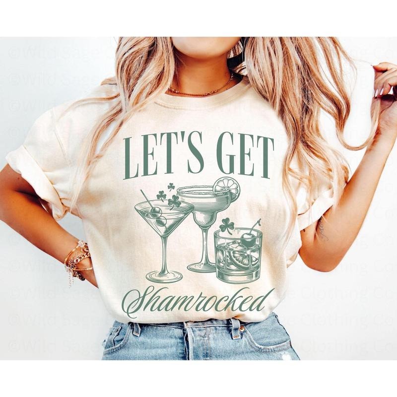 Lets Get Shamrocked St Patricks Day Shirt, Funny Saint Patricks Day Drinking Shirt, St Pattys Day Pub Crawl Shirt, St...