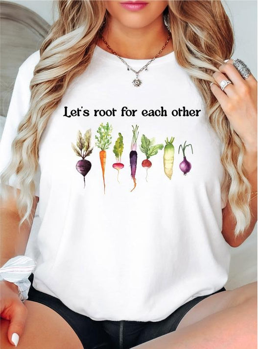 Lets Root For Each Other T-Shirt, Funny Vegetable Shirt, Gardening Vegetable Green Tee, Plant Girl Tee, Plant Lover Shirt, Vegetarian Gift T-Shirt.