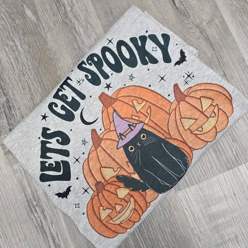 Lets get spookyyyyy Graphic Tee or Sweatshirt Fit Loose Hoodie | DripVista.com