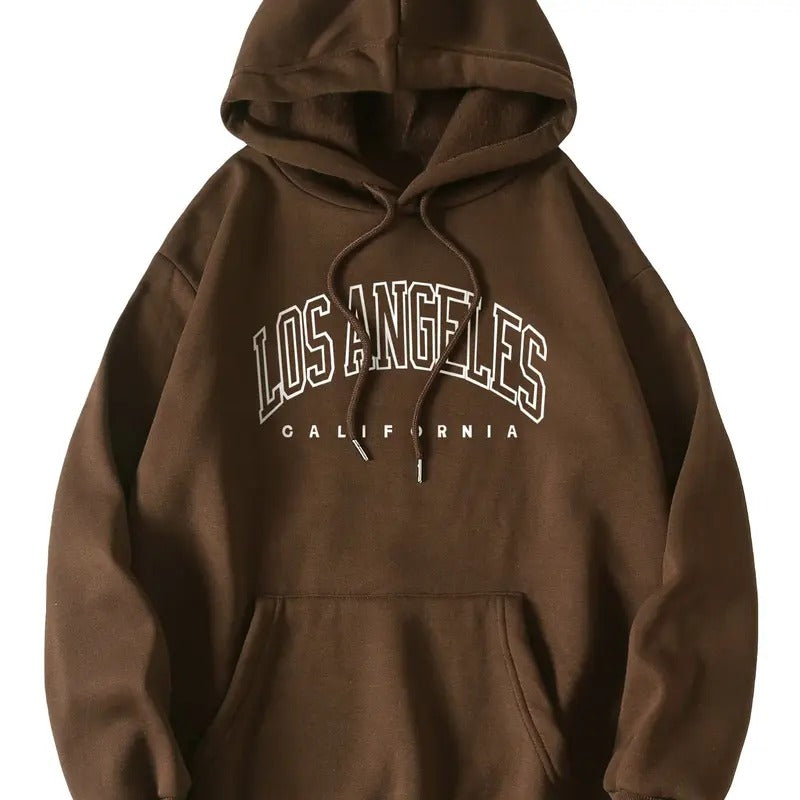 Letter Graphic Print Drawstring Vintage Drop Shoulder Hoodies Thermal Long Sleeve Pullover Sweatshirt T-Shirts