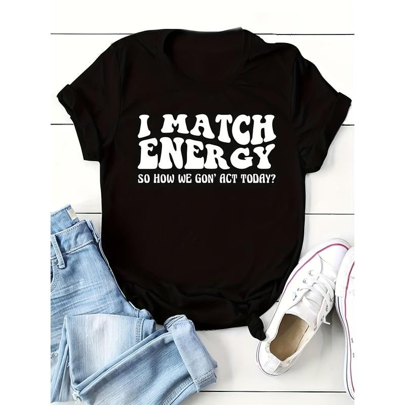 Letter Pattern Printed Tee For Women, Women'WB shield Round Neck Short Sleeve T-shirt style 02 Hoodie, Sweatshirt