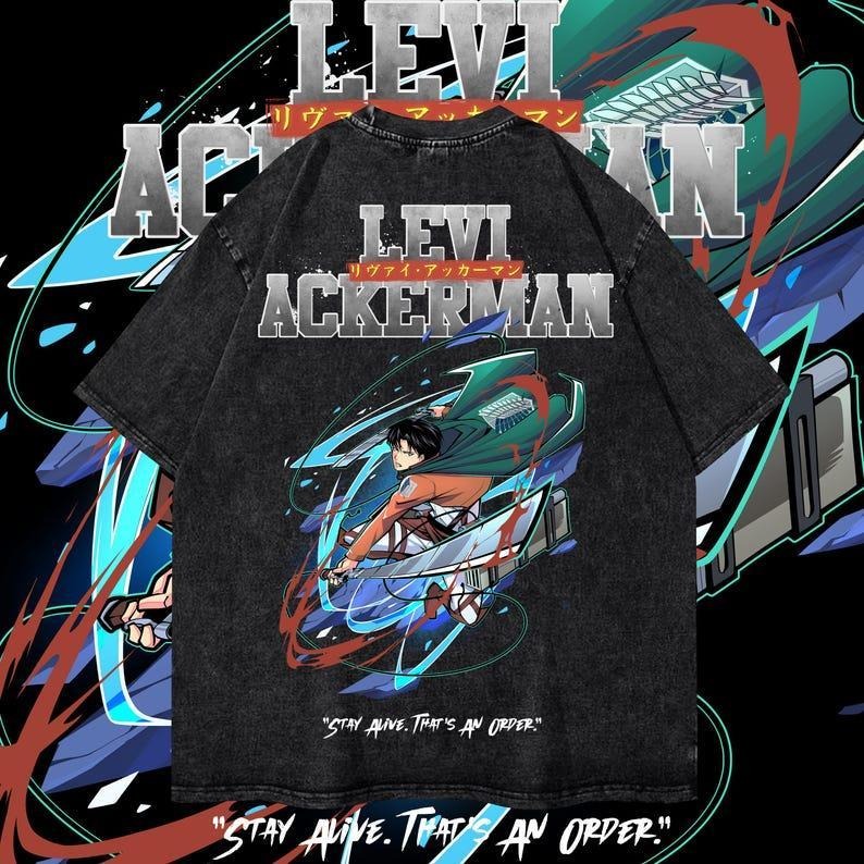 Levj Dyenomite Mineral Wash Oversized T-Shirt AOT Streetwear Unisex Anime Gym Tee Hoodie, Sweatshirt | DripVista.com