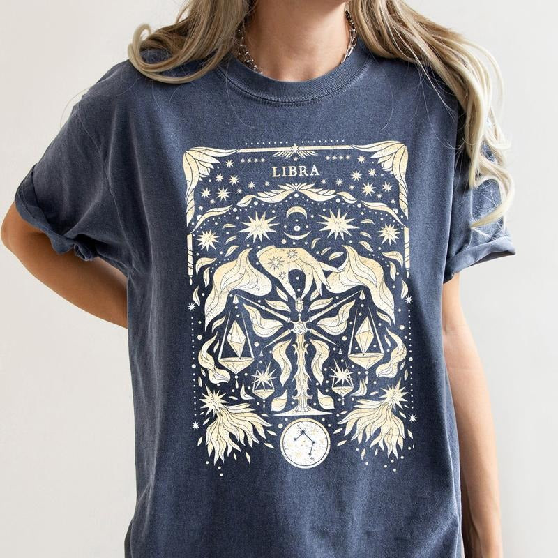 Libra Celestial Zodiac Comfort Colors Tees, Horoscope, Astrology Hoodie, Sweatshirt | DripVista.com
