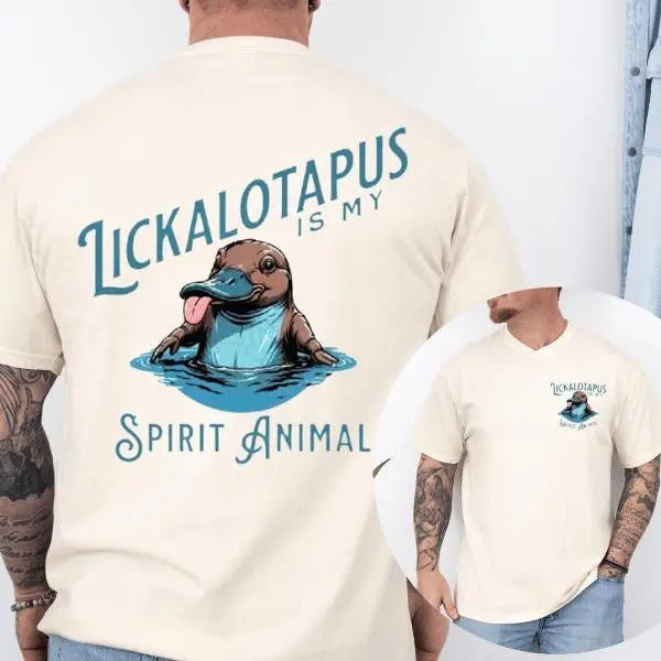 Lickalotapus Is My Spirit Animal Mens Funny T-Shirt Sweatshirt Hoodie for Men, Summer Tee for Men 2 side Shirt, crewneck...