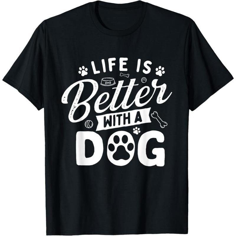 Life Is Better With A Dog - Dog Lover Dog Owner T-Shirt  made in usa Hoodie, Sweatshirt | DripVista.com