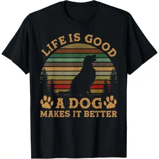 Life Is Funny Good A Dog Makes It Better Vintage T-Shirt Made in USAstyle{n002}2 Hoodie, Sweatshirt | DripVista.com