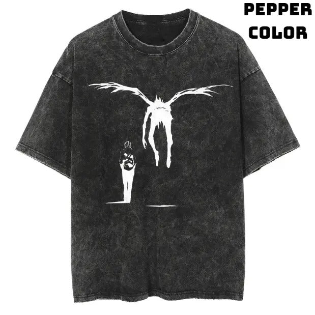 Light & Ryuk Keeper FOG Death Vintage Graphic Tees, Light Yagami Tshirt, Death Note Shirt, Anime Clothing, Unisex Manga...