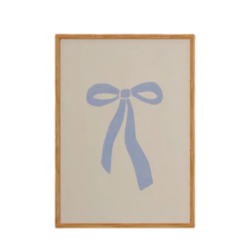 Light Blue Bow Wall Art, Sandy Liang Inspired Home Decor, Trendy Coquette Wall Art, Gifts For Women Her Bedroom Wall...