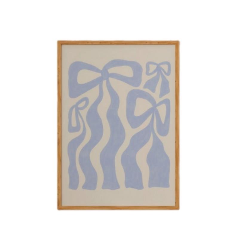 Light Blue Ribbon And Bows Wall Art, Sandy Liang Inspired Home Art, Trendy Art Print, Gifts For Her Women Wall Decor,...