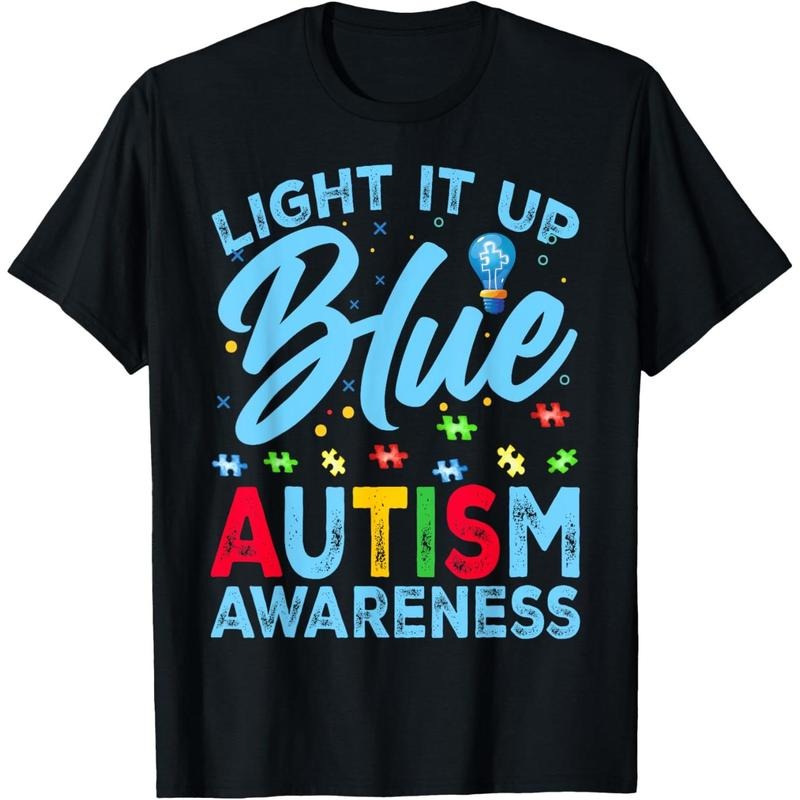 Light It Up Blue Autism Awareness Men Women  T-Shirt Hoodie, Sweatshirt | DripVista.com
