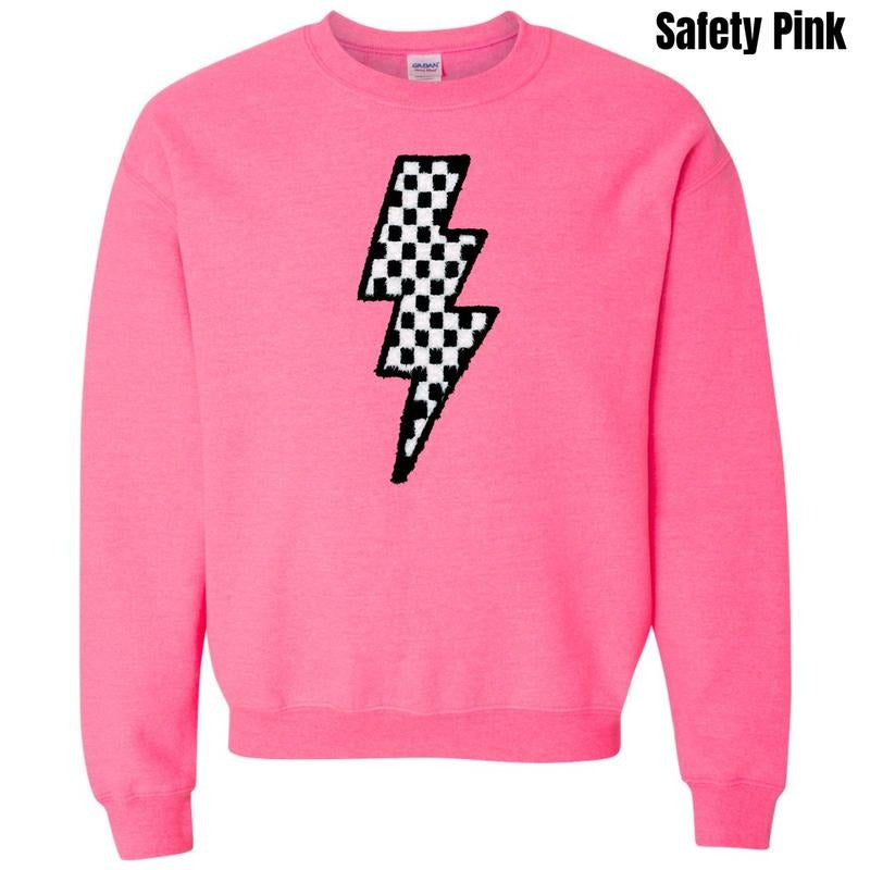 Lightning Bolt Fluffy Patch Sweatshirt T-Shirts, Hoodie | DripVista.com