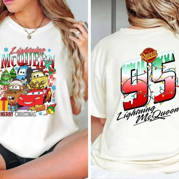 Lightning McQueen Christmas Shirt, Christmas Shirt, Cars Christmas Shirt, Cars 2024 Christmas Shirt, Gift For...