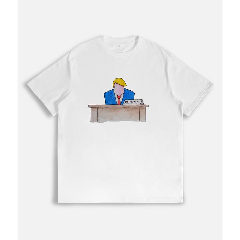 Lightsaber brand - Shirt Featuring Figure at Desk with "MR. TARIFF" Sign Hoodie, Sweatshirt | DripVista.com