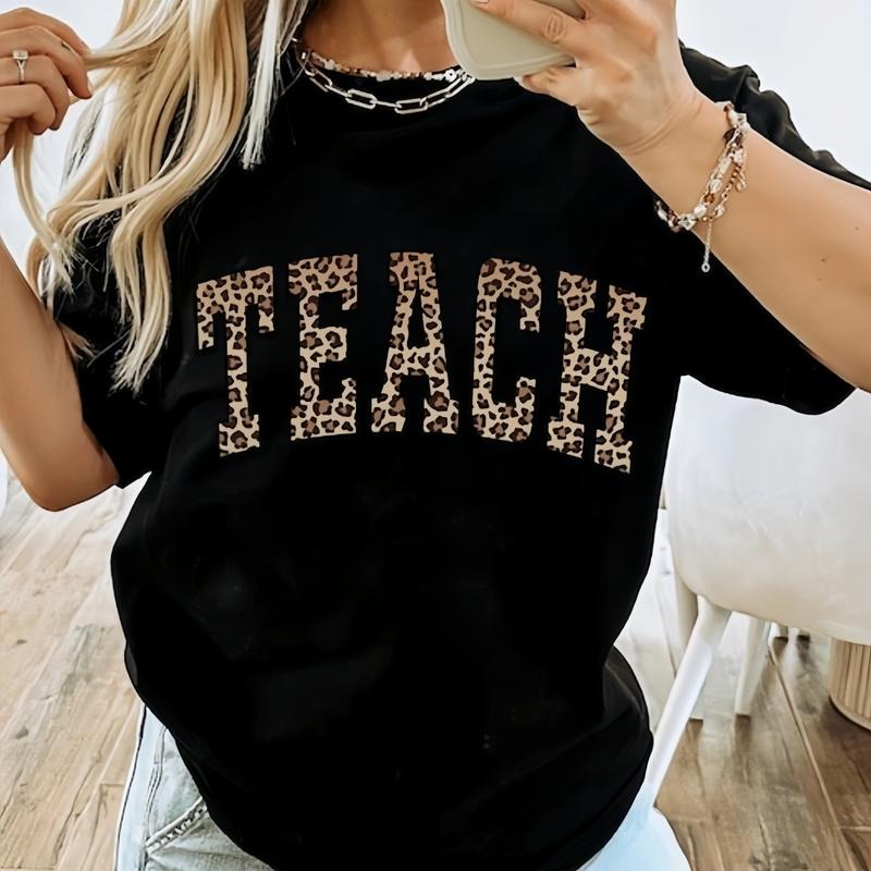 Lightsaber brand - Shirt with "TEACH" Red plumber brand Leopard Print Pattern Hoodie, Sweatshirt | DripVista.com