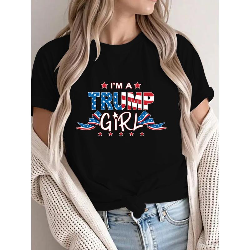 Lightsaber brand - Shirt with Patriotic "Swoosh'Bat brand WB shield Trump Girl" Slogan Gunpla brand Lightsaber brand