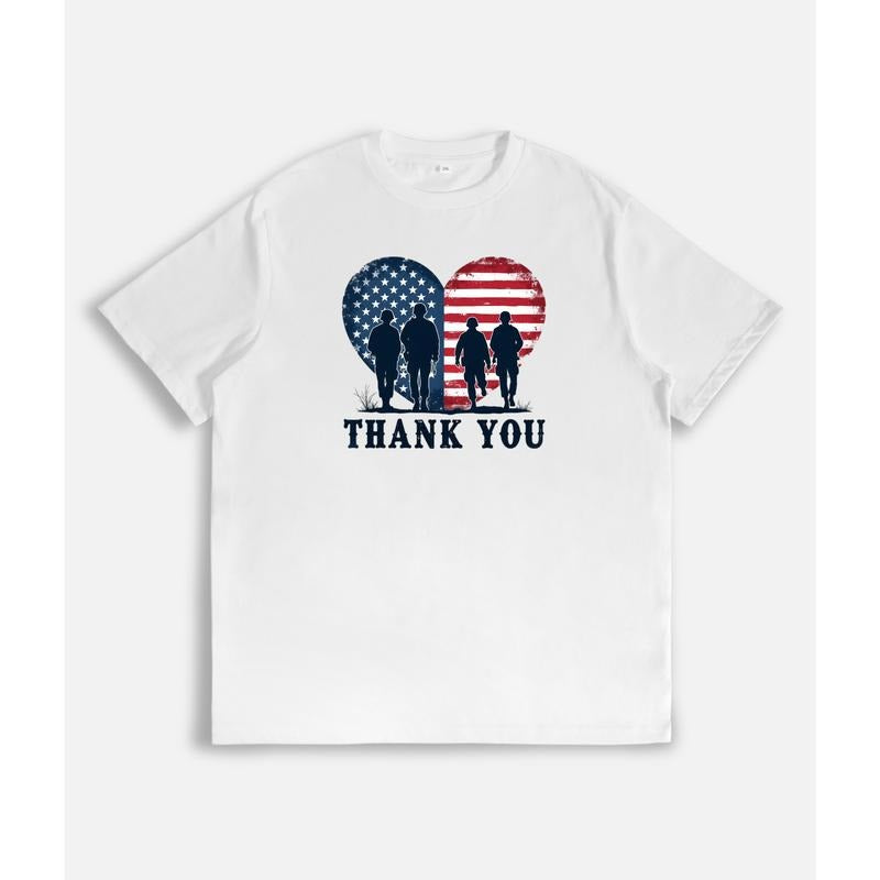 Lightsaber brand - Shirt with Patriotic Silhouettes: Expressing Gratitude with "Thank You" Hoodie, Sweatshirt | DripVista.com