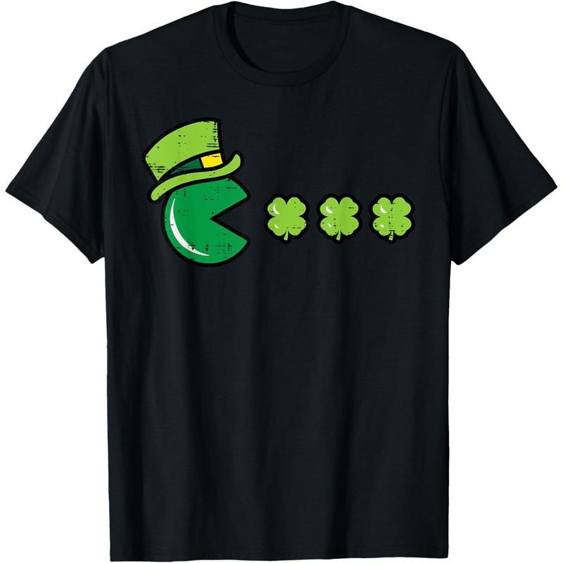Lightsaber brand Patricks Day Eating Shamrock Retro Gamer Men Boys Kids T-Shirt style 02 Hoodie, Sweatshirt | DripVista.com