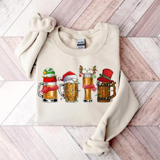 Limited Festive Beer Mug Christmas Sweatshirt | Funny Holiday Party Unisex Crewneck | Ugly Sweater Alternative for Men & Women