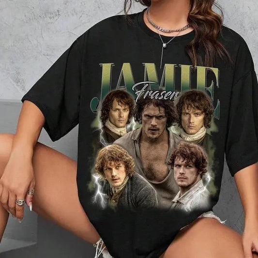 Limited Jamie Fraser Outlander Vintage T-Shirt, Gift For Women and Man Unisex T-Shirt Oversized Top Womenswear Original