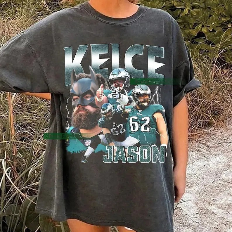 Limited Jason Kelce Vintage 90s Graphic Shirt, Jason Kelce Vintage Bootleg Tee Hoodie, Sweatshirt | DripVista.com