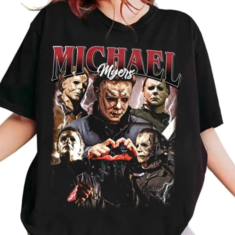 Limited Michael Myers Vintage Shirt Gift for Women Gunpla brand Men Unisex T-Shirt Medium Cotton Tshirt Baggy Comfort...