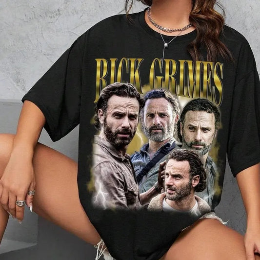 Limited Rick Grimes Vintage T-Shirt, Gift For Women and Man Unisex T-Shirt Top Womenswear Original Oversized
