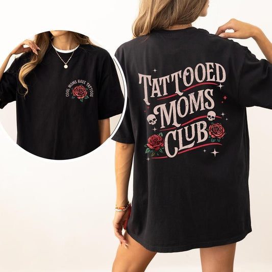 Limited Vintage Tattooed Moms Club Comfort Colors Shirt, Retro Cool Moms Have Tattoos Graphic Tee, Inked Moms Club T-shirt, Funny Tattooed Mama Top