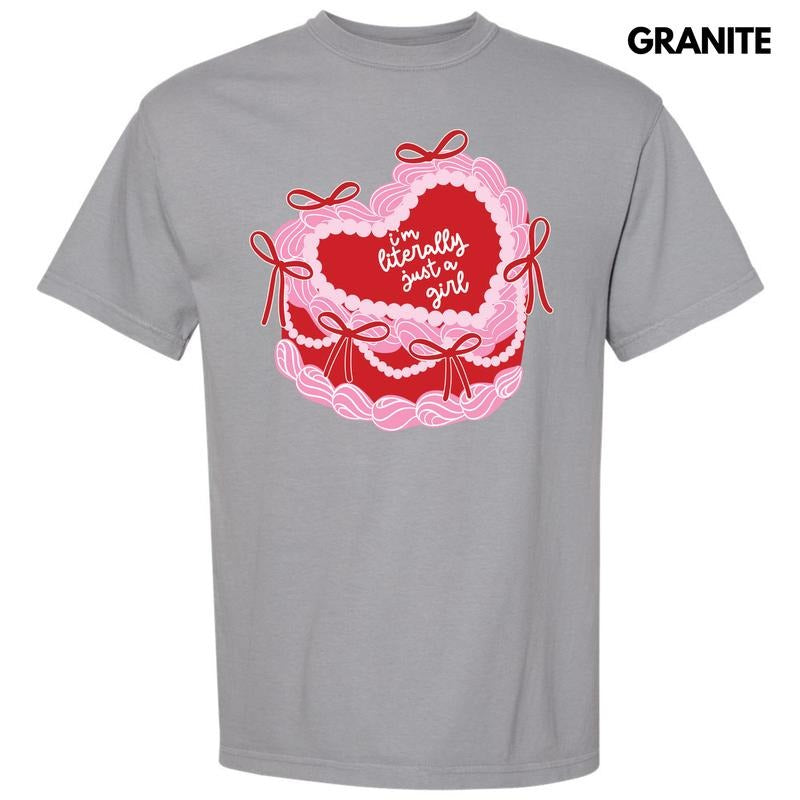 Literally Just A Girl Cake Comfort Colors T-Shirt 'NLB' Hoodie, Sweatshirt | DripVista.com