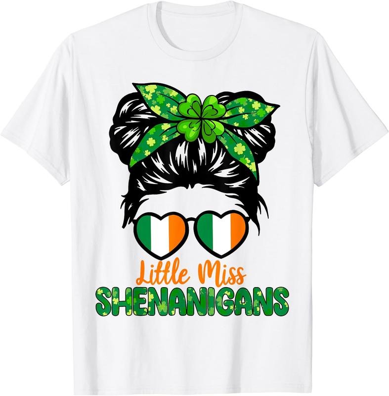 Little Miss Shenanigans St Patricks Day T-Shirt Hoodie, Sweatshirt | DripVista.com