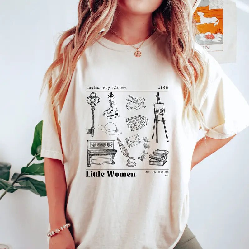 Little Women Shirt Comfort Colors Light Academia Little Women T Shirt Louisa May Alcott Library Shirt Bookish Merch Amy...