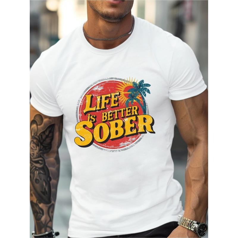 Live more sober Cotton men's T-shirt comfortable fit Made in USA Hoodie, Sweatshirt | DripVista.com