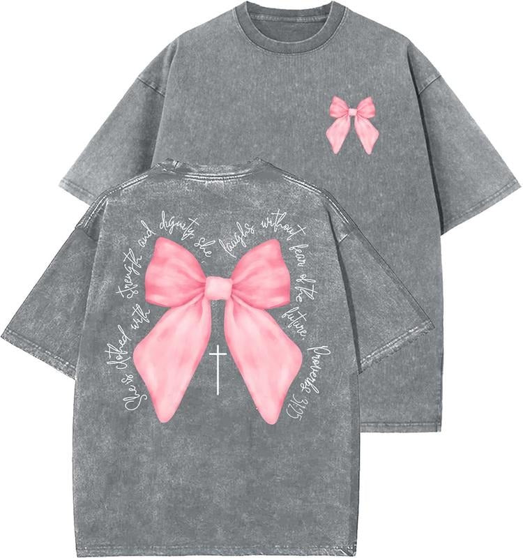Living Proof Of A Loving God Bow Tie Unisex Washed T-Shirt, Christian t shirts, Vintage 90s Graphic Tee, Gift Top...
