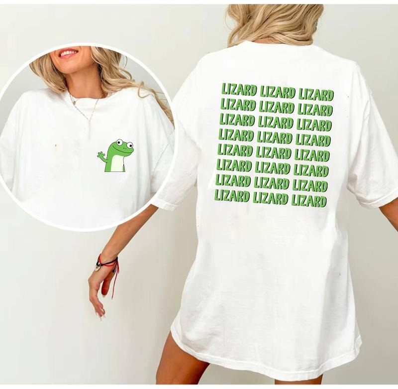 Lizard Lizard Lizard Shirt, Lizard wizard lizard shirt, Elio Lizard Meme Tee, Funny Weirdcore Y2K Aesthetic Lizard Button...