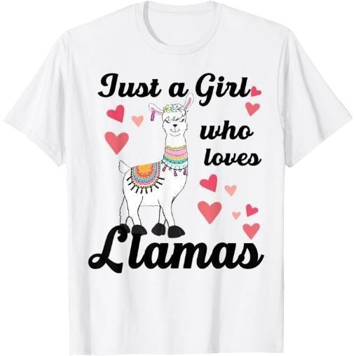 Llama-Shirt Girl Who Love Llamas Cute Men Gift T-Shirt Made in USA Hoodie, Sweatshirt | DripVista.com