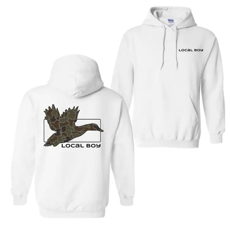 Local Boy Hunting Duck 2 Sides Unisex Hoodie - Sweater - T-shirt Sweatshirt | DripVista.com
