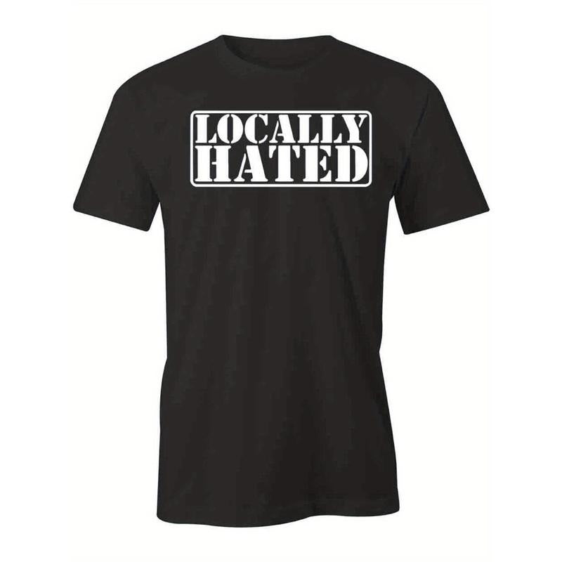 Locally Hated Bold Statement Fashion graphic printed men's t-shirt, made of 100% pure cotton for comfortable casual wear,...