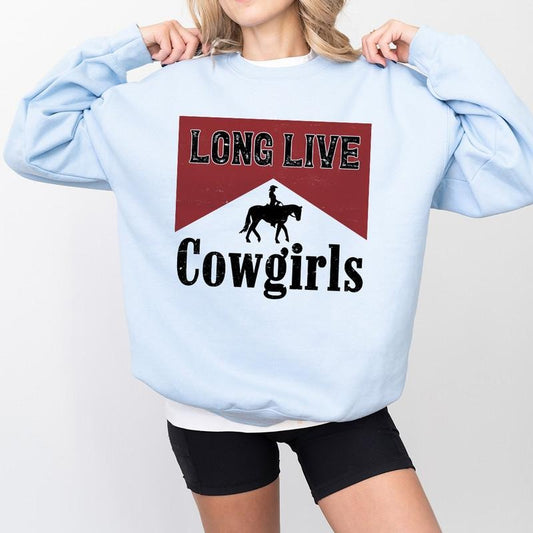 Long Lives Cowgirls Sweatshirt, Vintage Western Aesthetic Shirt, Western Clothes, Country Festival Hoodie, Cowboy Killer Shirt, Country Concert Outfit Womenswear Sweaters