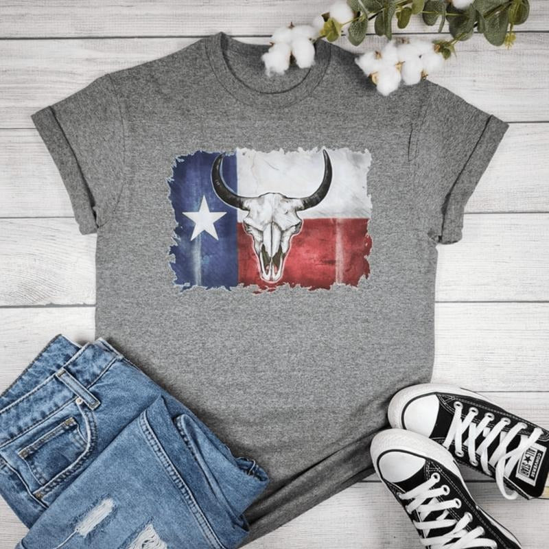 Longhorn Texas Flag Graphic T-shirt