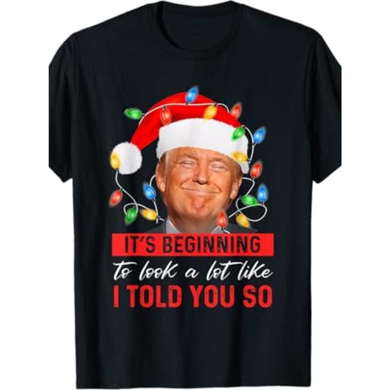 Looks a lot like Trump's Christmas T-shirt. - 100% cotton T-shirt made in usa Hoodie, Sweatshirt | DripVista.com