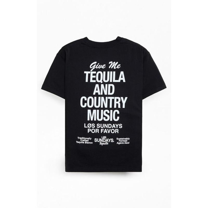 Los Sundays Men's Black The Tequila & Country Music T-Shirt Hoodie, Sweatshirt | DripVista.com