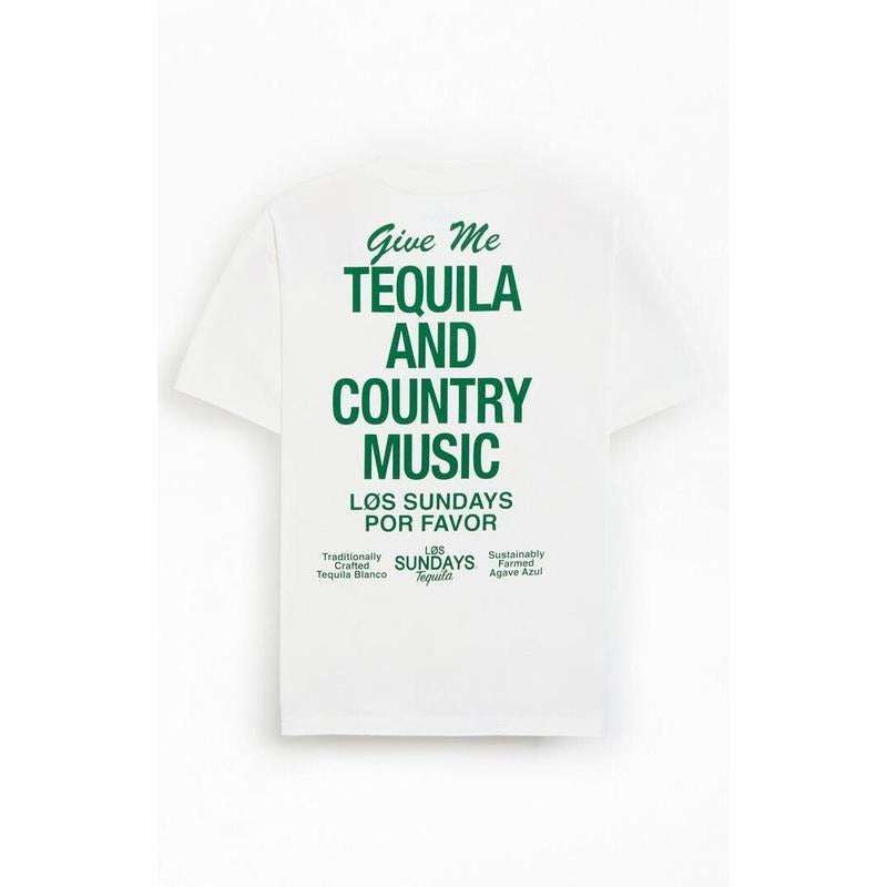 Los Sundays Men's White The Tequila & Country Music T-Shirt - Multicolor Hoodie, Sweatshirt | DripVista.com