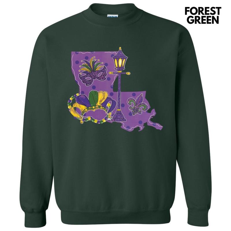 Louisiana Mardi Gras Sweatshirt T-Shirts, Hoodie | DripVista.com