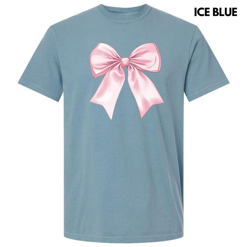 Lovable Pink Bow Comfort Colors T-Shirt 'NLB' Hoodie, Sweatshirt | DripVista.com