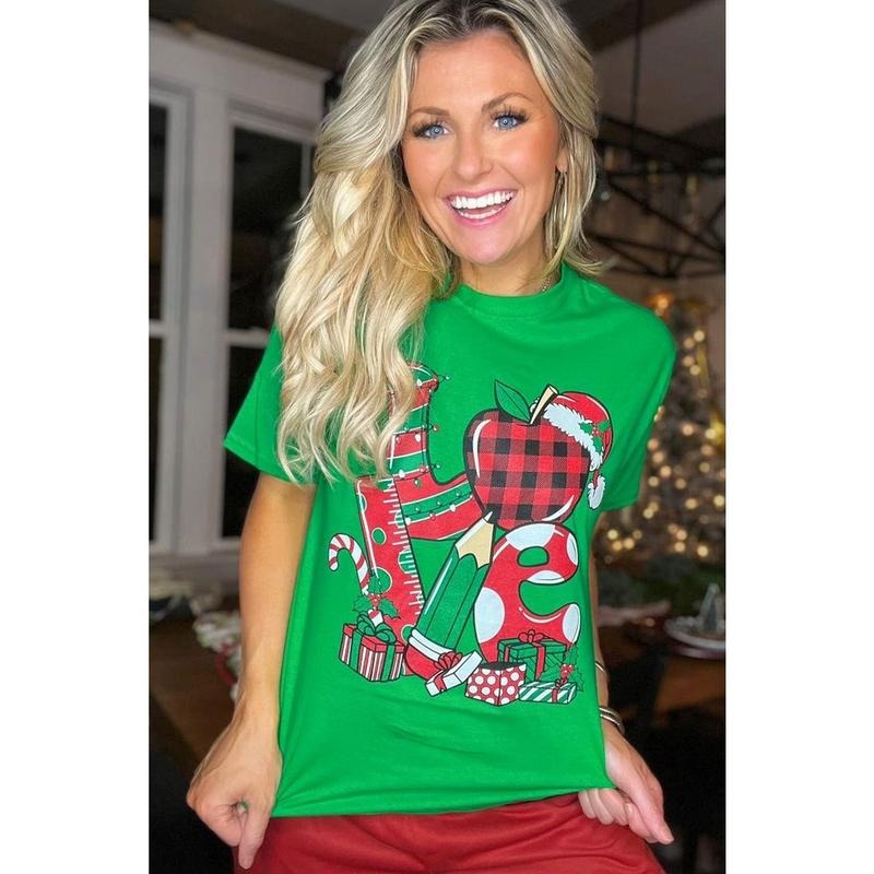 Love Christmas Teacher T-Shirt Hoodie, Sweatshirt | DripVista.com