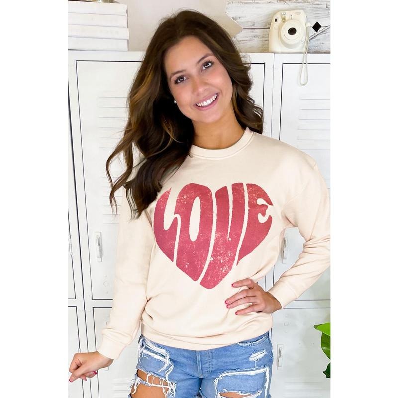 Love Heart Distress Sweatshirt T-Shirts, Hoodie | DripVista.com