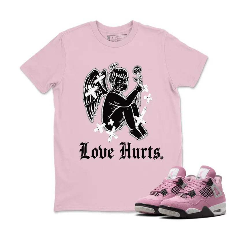 Love Hurts AJ 4 Orchid Neutral Outfits Graphic Tees, Y2k Streetwear Unisex T-shirt Hoodie, Sweatshirt | DripVista.com