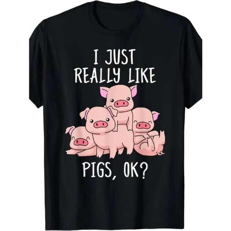 Love Pig T-Shirt Gifts Pigs Tshirt Men Cute Swine T-Shirt Made in USA