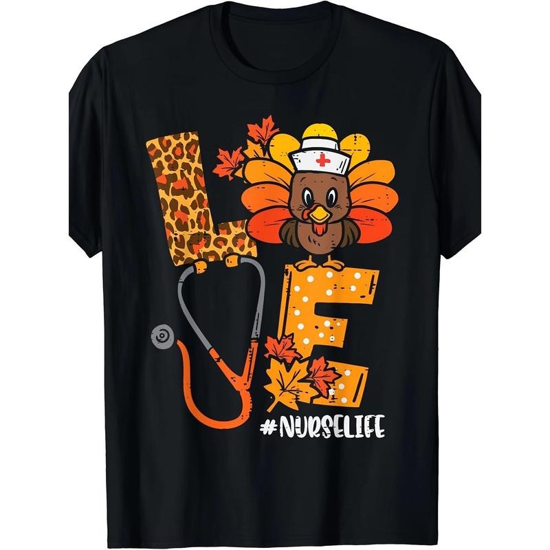Love Turkey Thanksgiving Nurse Life Fall Top Men T-Shirt Made in USA Hoodie, Sweatshirt | DripVista.com