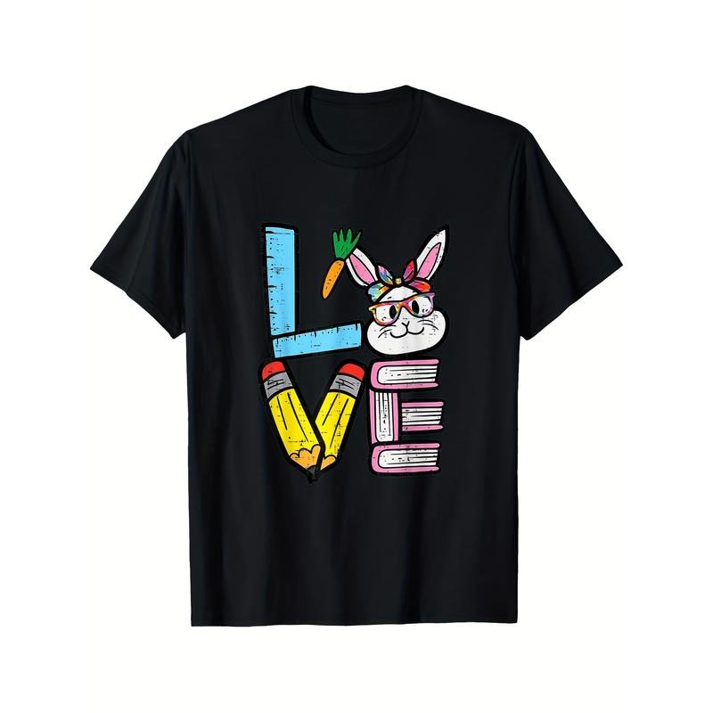 Lovely Easter Bunny Teacher Women'WB shield Spring School Attire T-Shirt Hoodie, Sweatshirt | DripVista.com