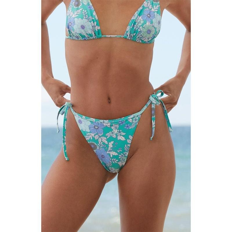 Loverbird Women's Floral Ivy Tie Side Bikini Bottom T-Shirts, Hoodie, Sweatshirt | DripVista.com